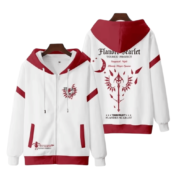 Anime Touhou Project Flandre Scarlet White And Red Zipper Hoodie