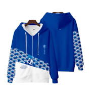 Anime Touhou Project Cirno Blue And White Hoodie