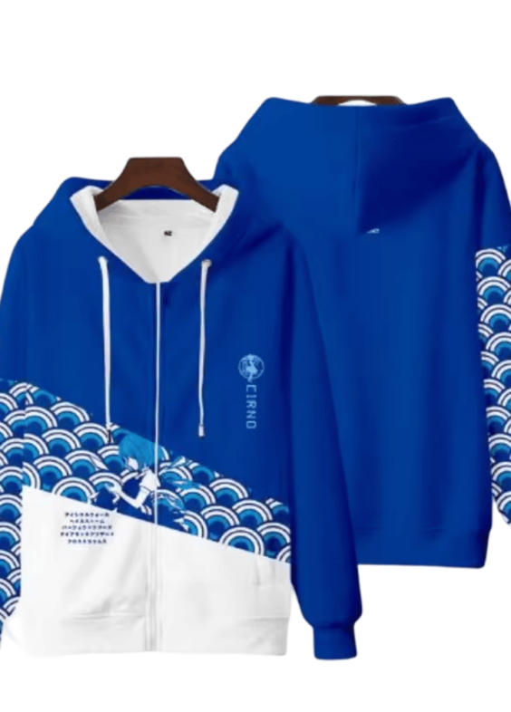 Anime Touhou Project Cirno Blue And White Hoodie