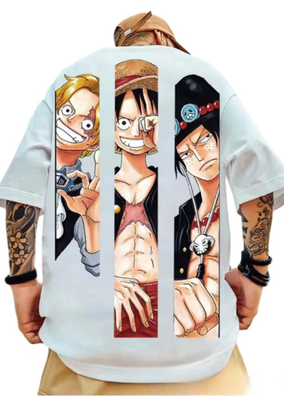 Anime One Piece Print Loose Fit T-Shirt