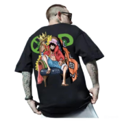 Anime One Piece Monkey D. Luffy Print Loose Fit T-Shirt