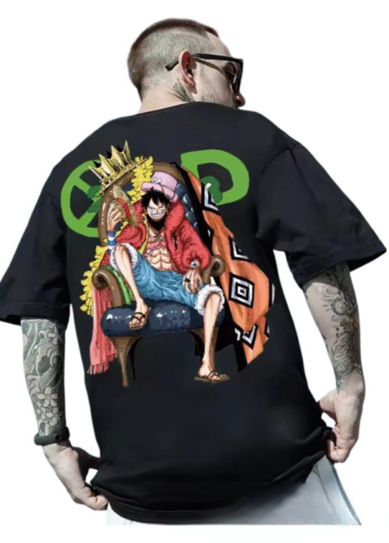 Anime One Piece Monkey D. Luffy Print Loose Fit T-Shirt
