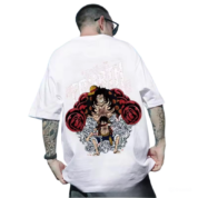 One Piece Anime The Fourth Gear Print Loose Fit T-Shirt