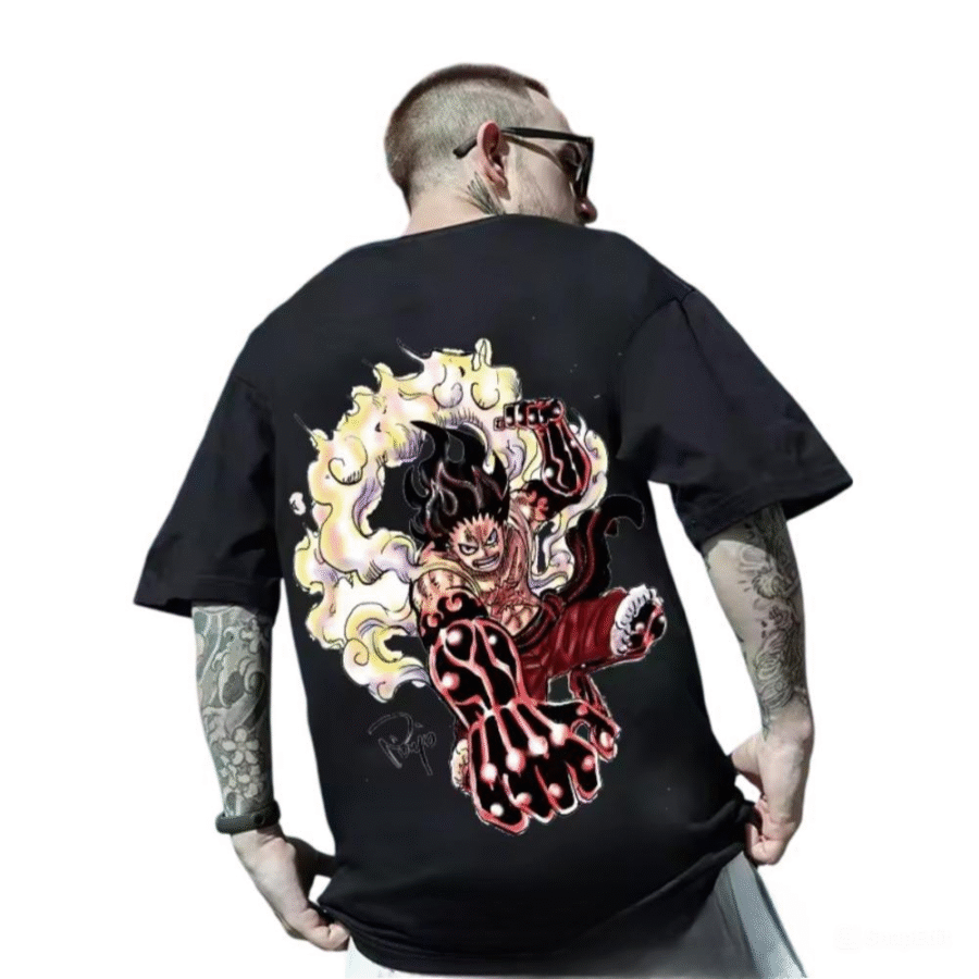 One Piece Anime The Fourth Gear Luffy Print T-Shirt One Piece Anime The Fourth Gear Luffy Print T-Shirt