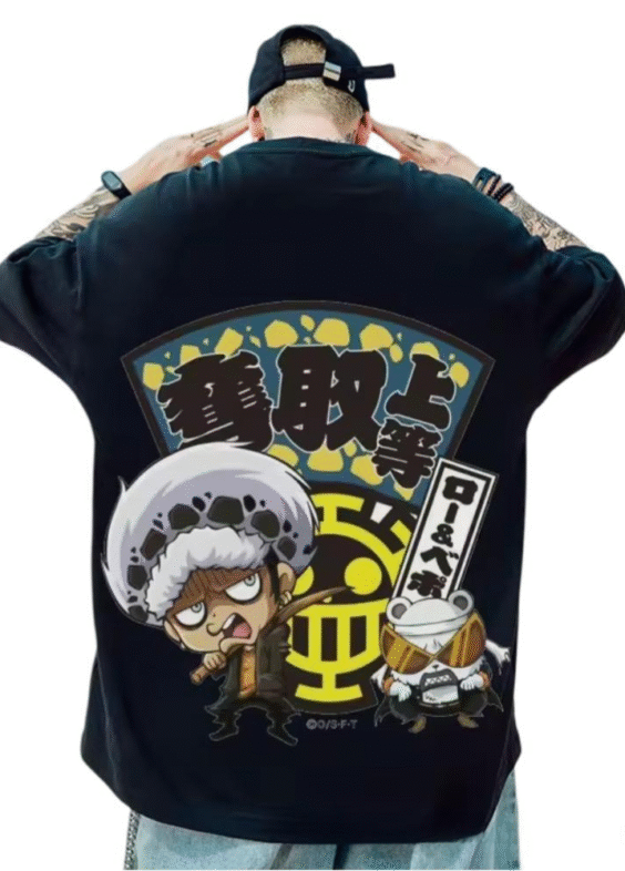 One Piece Anime Trafalgar D. Water Law Loose Outfit T-Shirt