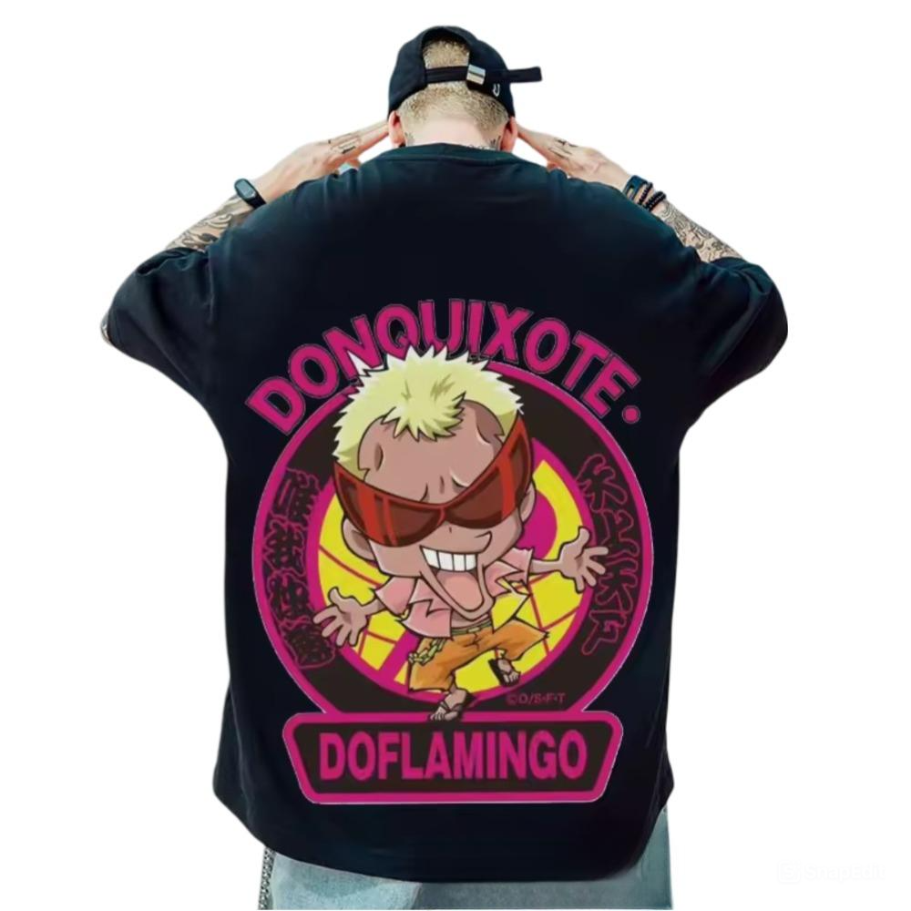 Anime One Piece Donquixote Doflamingo Loose Outfit T-Shirt Anime One Piece Donquixote Doflamingo Loose Outfit T-Shirt