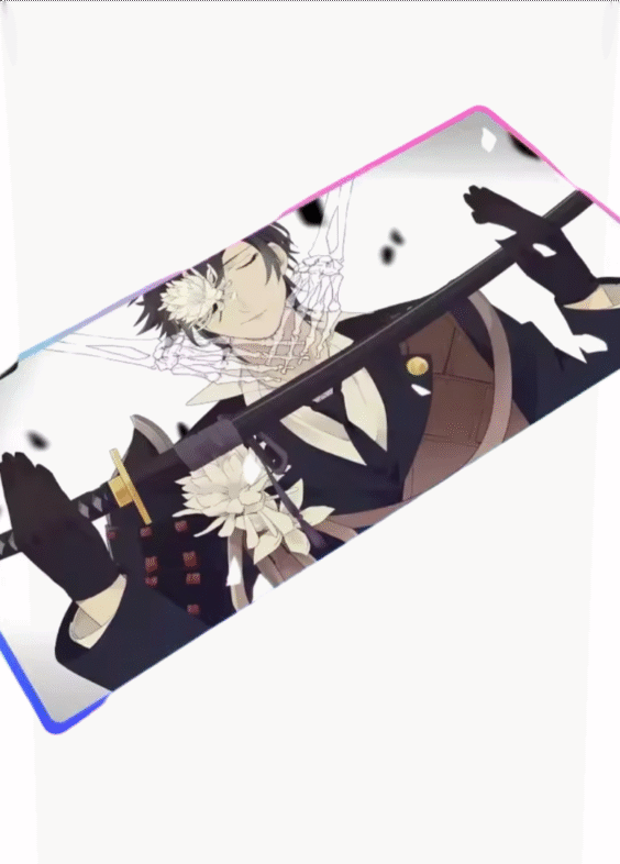 Anime Touken Ranbu Shokudaikiri Mitsutada LED Gaming Mouse Pad