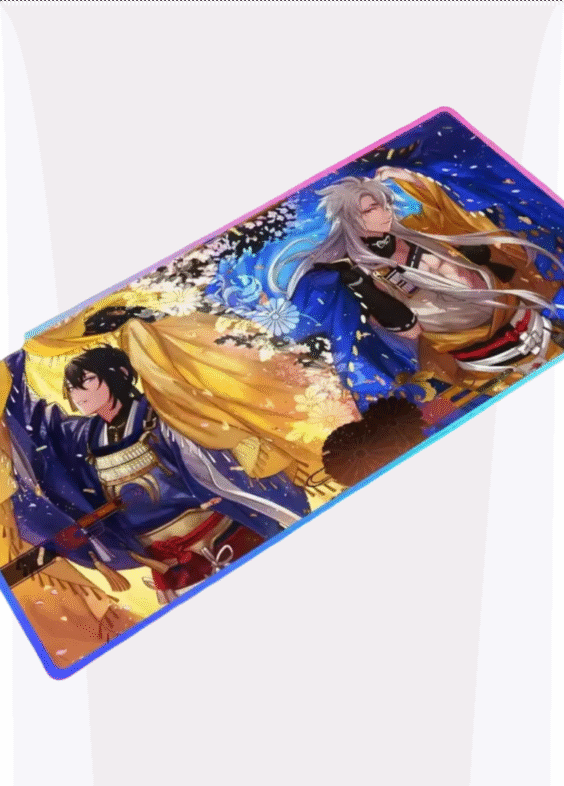 Anime Touken Ranbu Kogitsunemaru And Mikazuki LED Gaming Mouse Pad