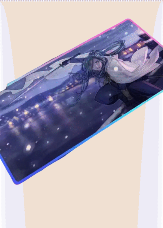 Anime Touken Ranbu Nikkari Aoe LED Gaming Mouse Pad