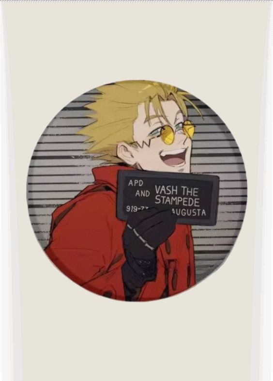 Trigun Anime Vash The Stampede Tinplate Badge