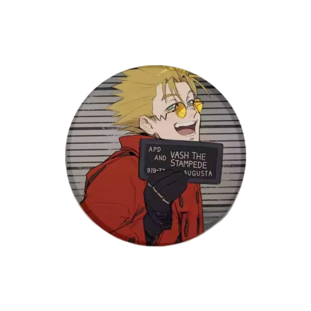 Trigun Anime Vash The Stampede Tinplate Badge Trigun Anime Vash The Stampede Tinplate Badge