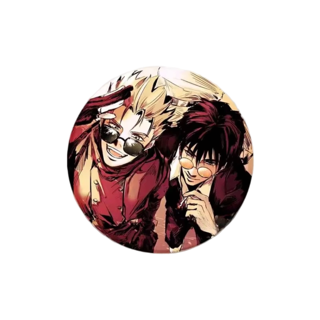 Anime Trigun Stampede And Nicholas Tinplate Badge Anime Trigun Stampede And Nicholas Tinplate Badge
