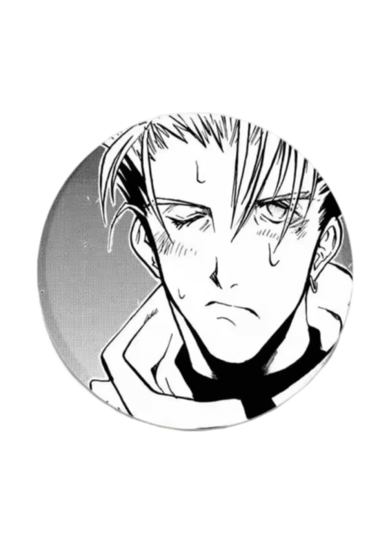 Trigun Stampede Anime Black And White Tinplate Badge