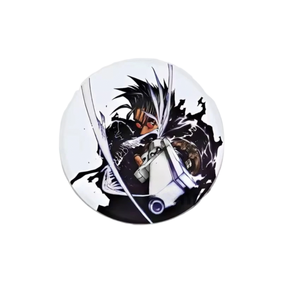 Trigun Anime Vash The Stampede White Tinplate Badge Trigun Anime Vash The Stampede White Tinplate Badge