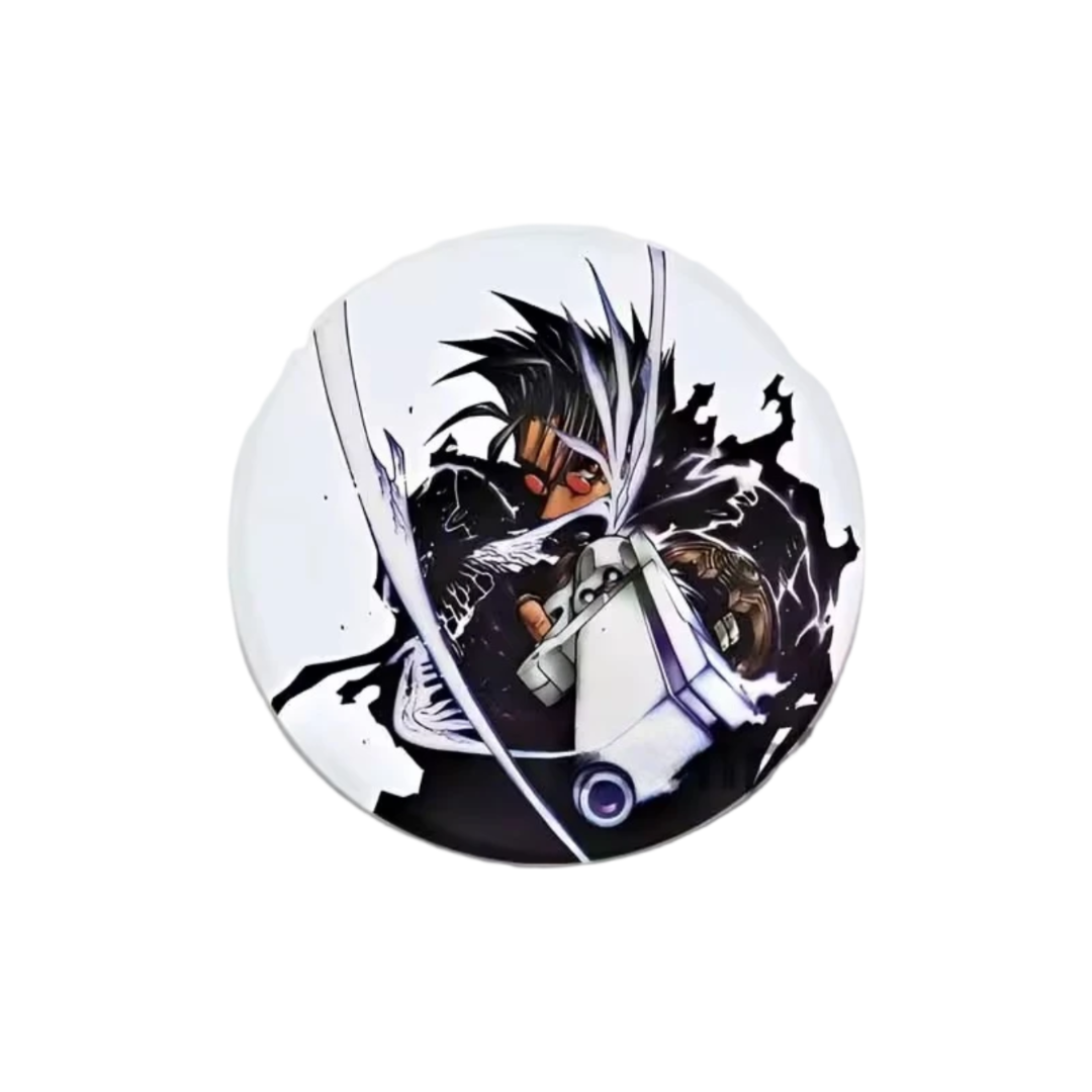 Trigun Anime Vash The Stampede White Tinplate Badge Trigun Anime Vash The Stampede White Tinplate Badge