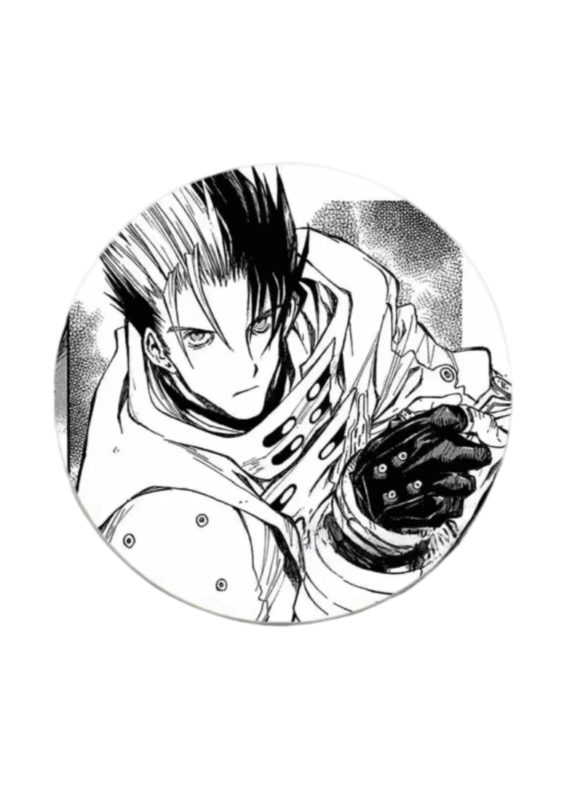 Trigun Anime Stampede Black And White Tinplate Badge