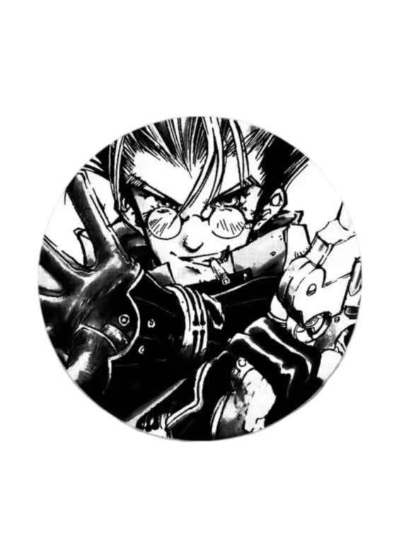 Trigun Vash The Stampede Black And White Anime Tinplate Badge