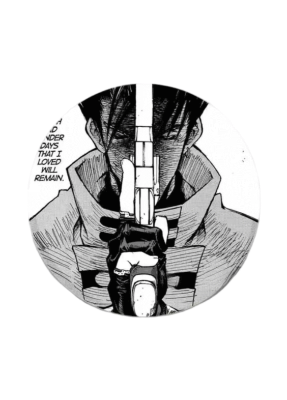 Trigun Vash The Stampede Anime Black And White Tinplate Badge