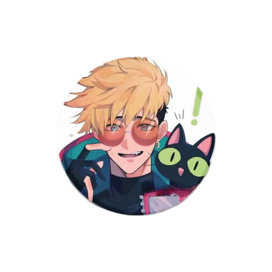 Anime Trigun Vash The Stampede And Kuroneko-Sama Tinplate Badge Anime Trigun Vash The Stampede And Kuroneko-Sama Tinplate Badge