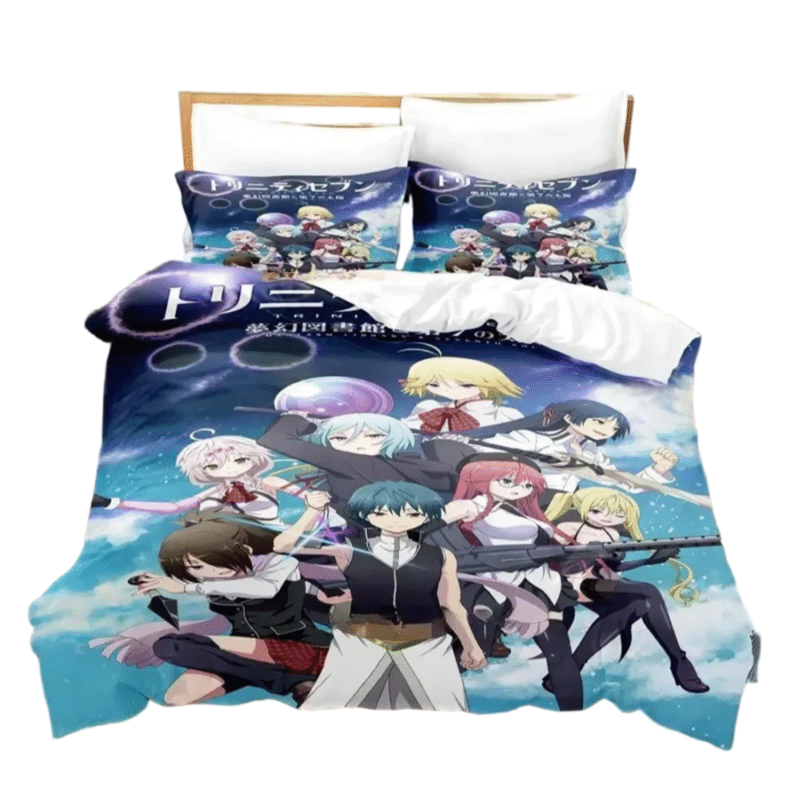 Trinity Seven Anime Characters Printed Bedding Set Trinity Seven Anime Characters Printed Bedding Set