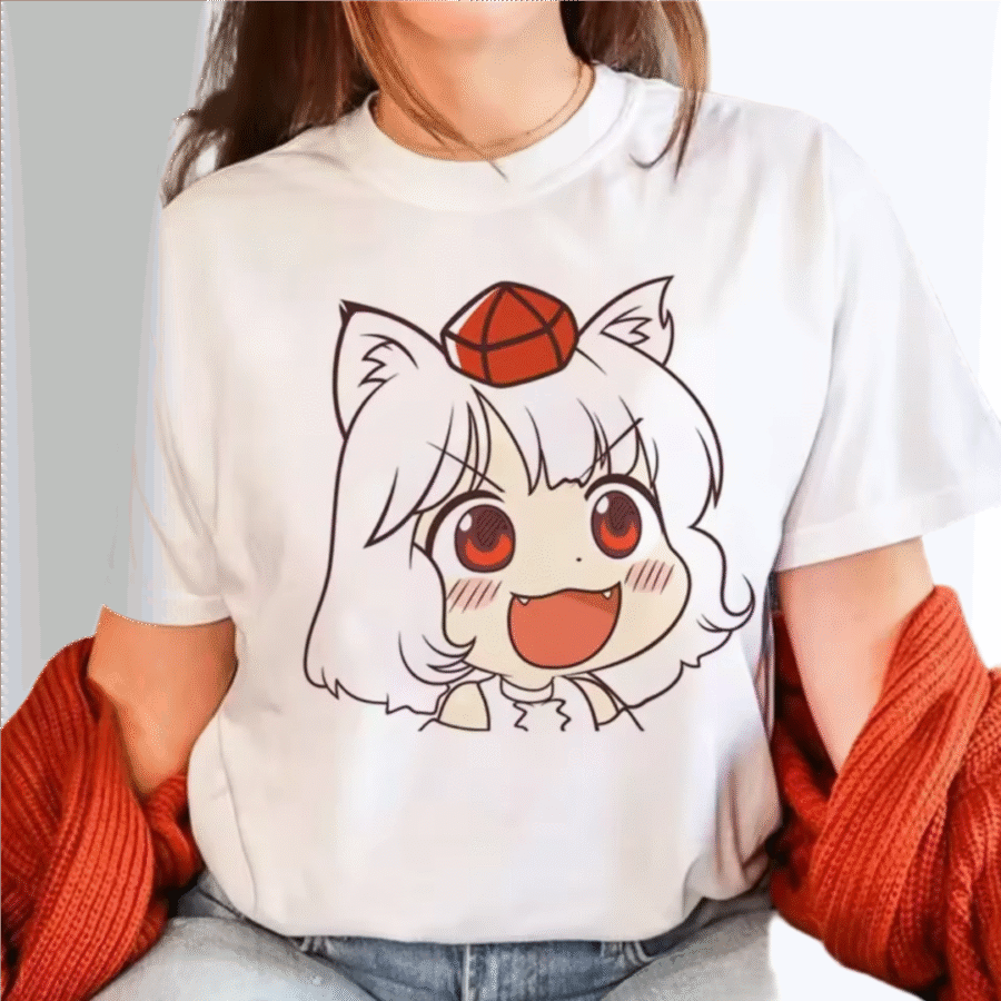 Anime Touhou Project Aya Shameimaru Printed White T-Shirt Anime Touhou Project Aya Shameimaru Printed White T-Shirt