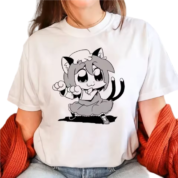 Anime Touhou Project Chen Printed White T-Shirt