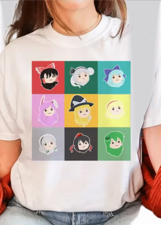 Anime Touhou Project Character Printed White T-Shirt