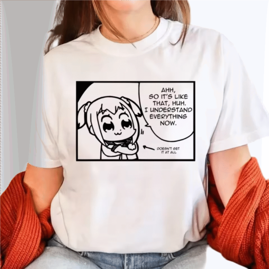 Anime Popuko Printed White T-Shirt Anime Popuko Printed White T-Shirt