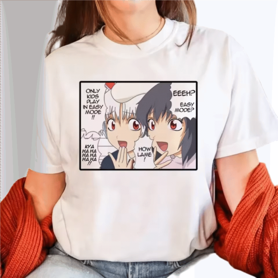 Anime Touhou Project Tewi Inaba And Reisen Printed White T-Shirt Anime Touhou Project Tewi Inaba And Reisen Printed White T-Shirt