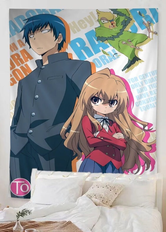 Toradora Anime Taiga And Ryuuji Home Decor Wall Hanging Sheet