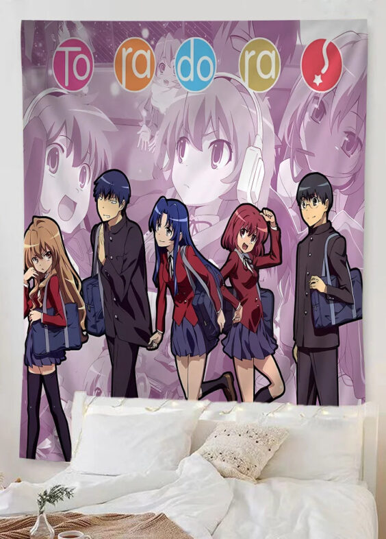 Toradora Anime Characters Print Home Decor Wall Hanging Sheet