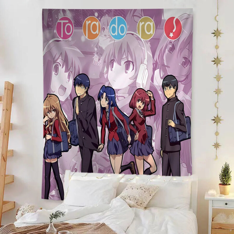 Toradora Anime Characters Print Home Decor Wall Hanging Sheet