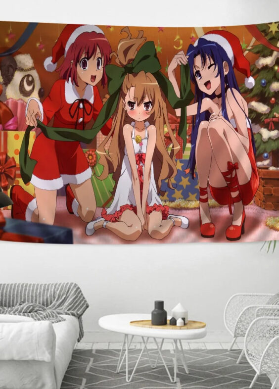 Anime Christmas Toradora Tiga Minori And Ami Printed Large Wall Decor Poster