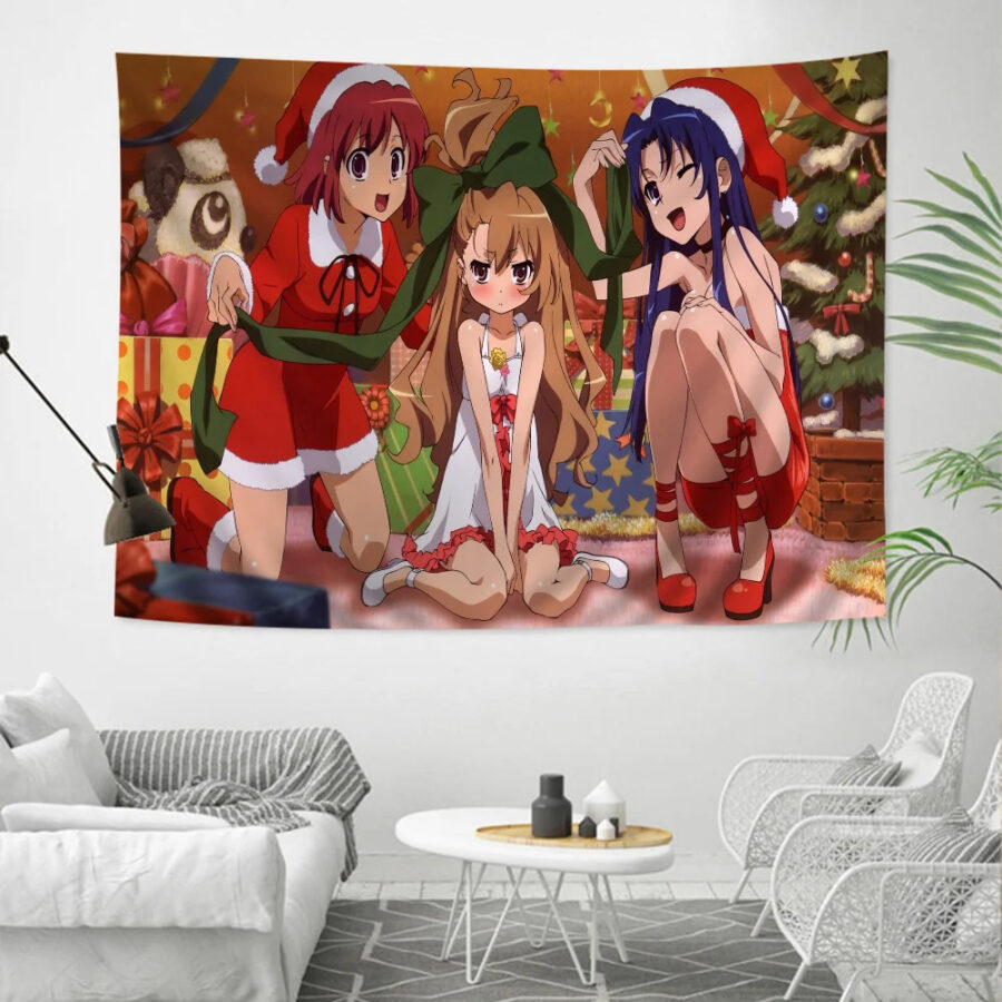 Anime Christmas Toradora Tiga Minori And Ami Printed Large Wall Decor Poster