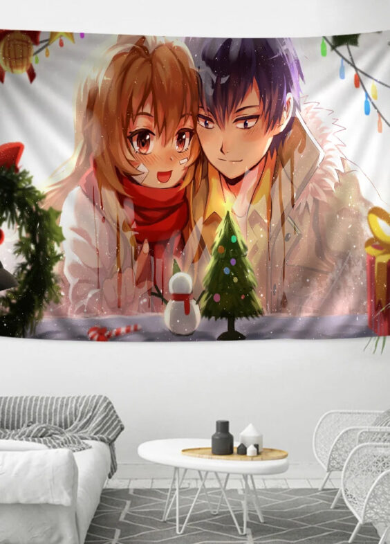 Anime Christmas Toradora Ryūji And Taiga Printed Large Wall Decor Poster