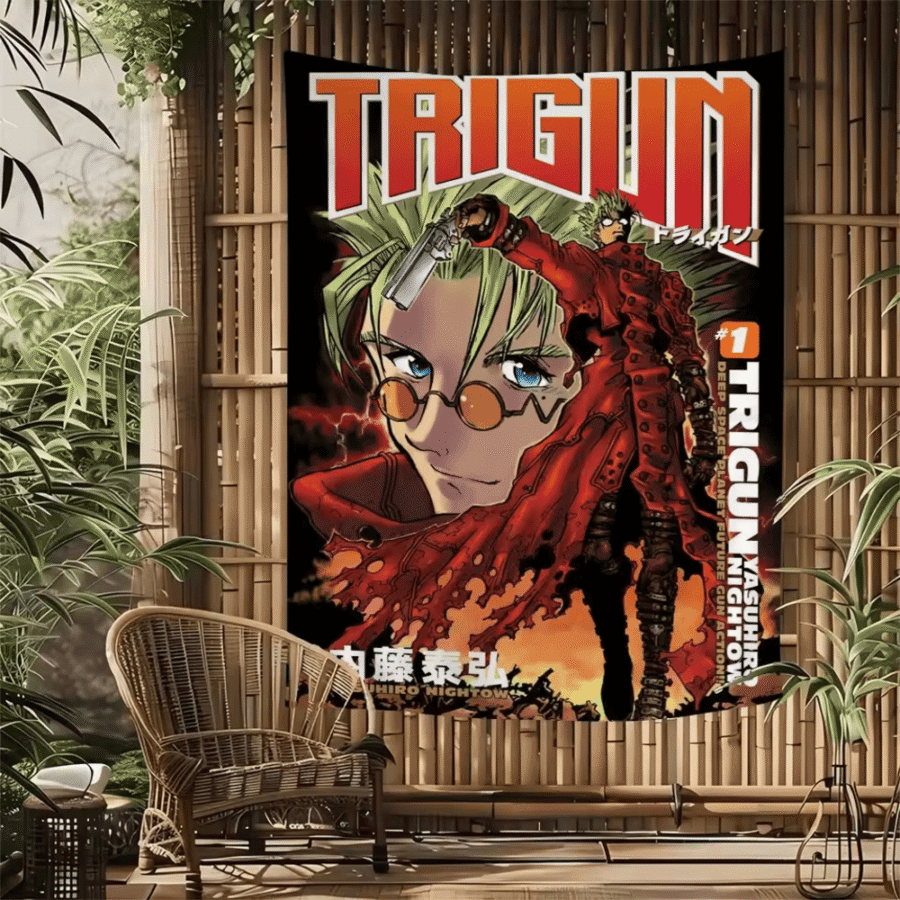Anime Trigun Vash The Stampede Tapestry Poster Wall Art Anime Trigun Vash The Stampede Tapestry Poster Wall Art