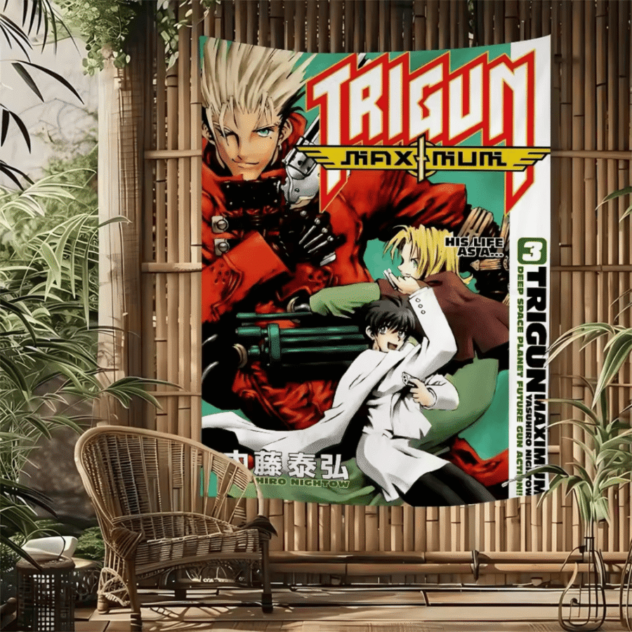 Anime Trigun Maximum Stampede With Friends Tapestry Poster Wall Art Anime Trigun Maximum Stampede With Friends Tapestry Poster Wall Art