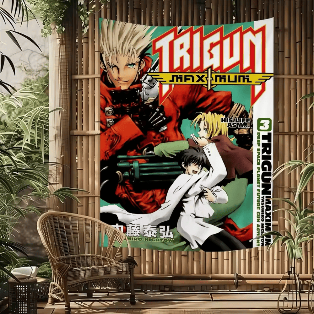 Anime Trigun Maximum Stampede With Friends Tapestry Poster Wall Art Anime Trigun Maximum Stampede With Friends Tapestry Poster Wall Art