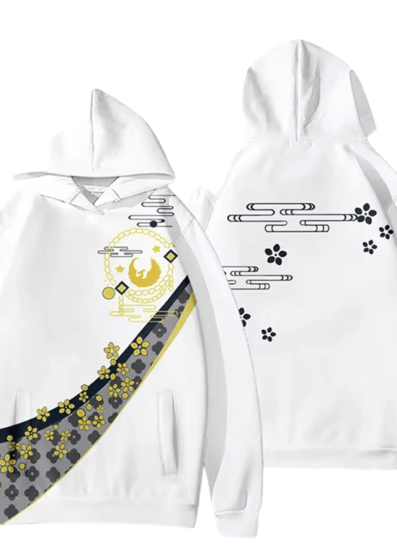 Anime Touken Ranbu Tsurumaru Kuninaga 3D Printed White Hoodie
