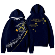 Anime Touken Ranbu Mikazuki Munechika 3D Printed Navy Blue Hoodie