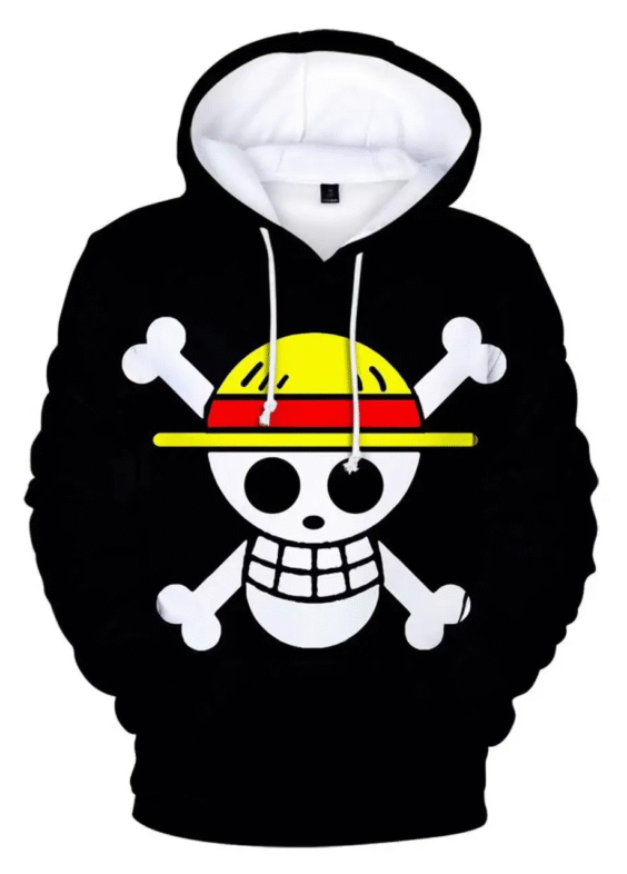 One Piece Anime Skull Printed Casual Hoodie