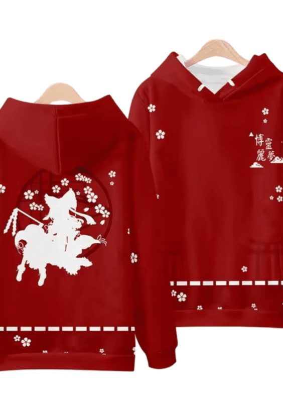 Anime Touhou Project Hakurei Reimu 3D Printed Red Sweatshirt