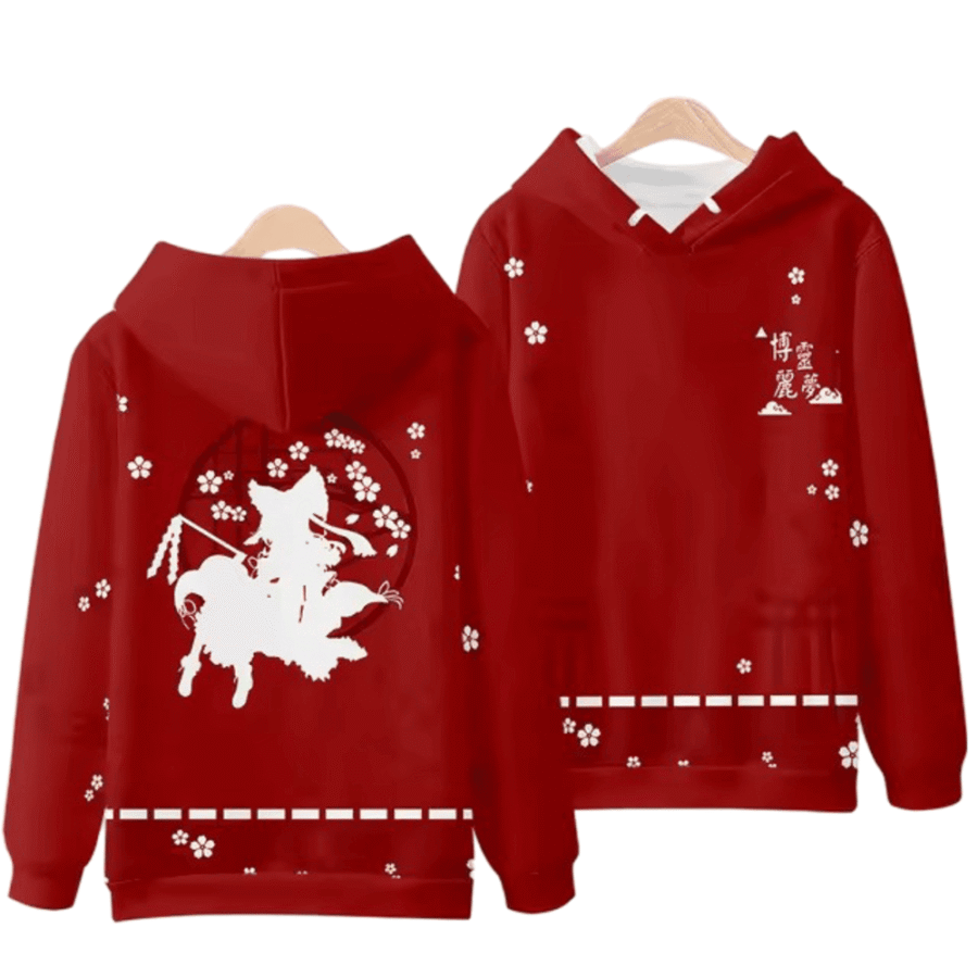 Anime Touhou Project Hakurei Reimu 3D Printed Red Sweatshirt Anime Touhou Project Hakurei Reimu 3D Printed Red Sweatshirt