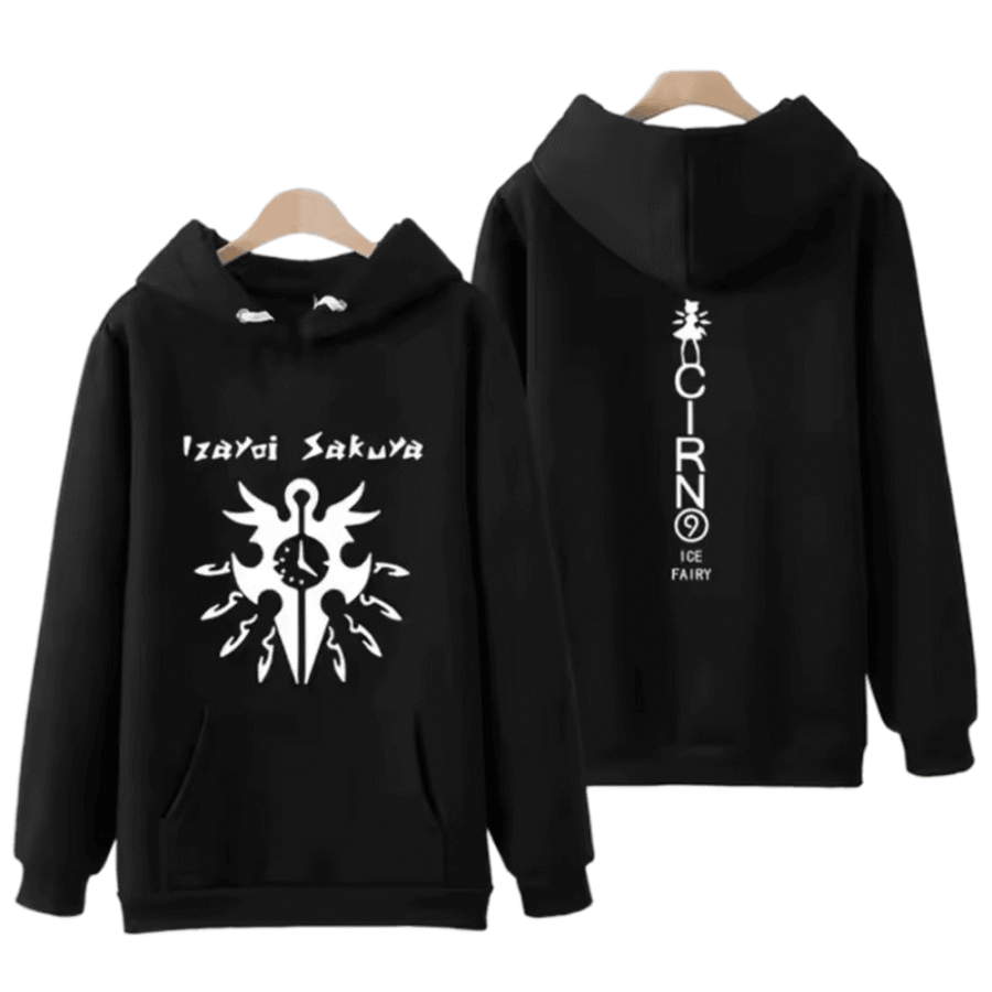 Anime Touhou Project Sakuya Izayoi And Cirno 3D Printed Black Sweatshirt Anime Touhou Project Sakuya Izayoi And Cirno 3D Printed Black Sweatshirt