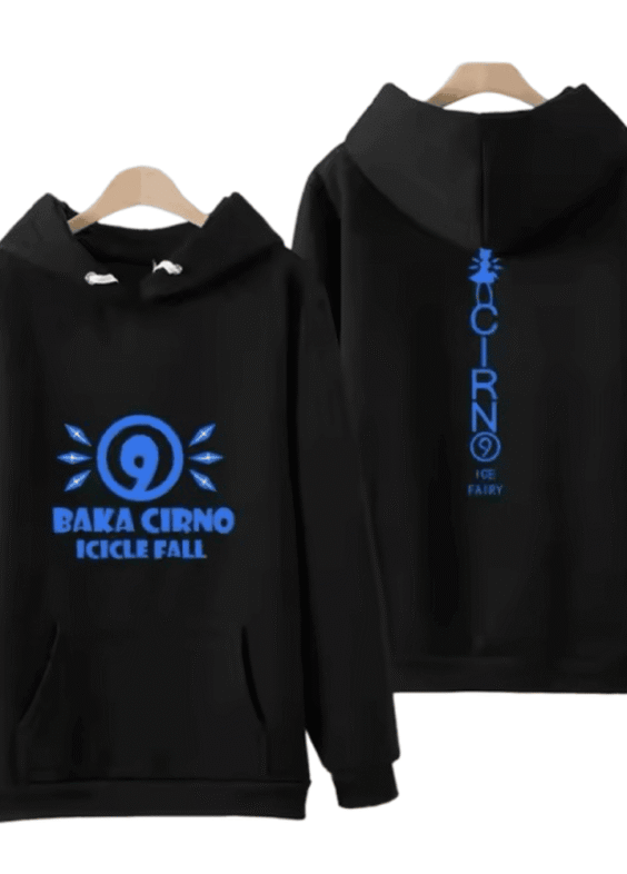 Anime Touhou Project Cirno 3D Printed Black Sweatshirt