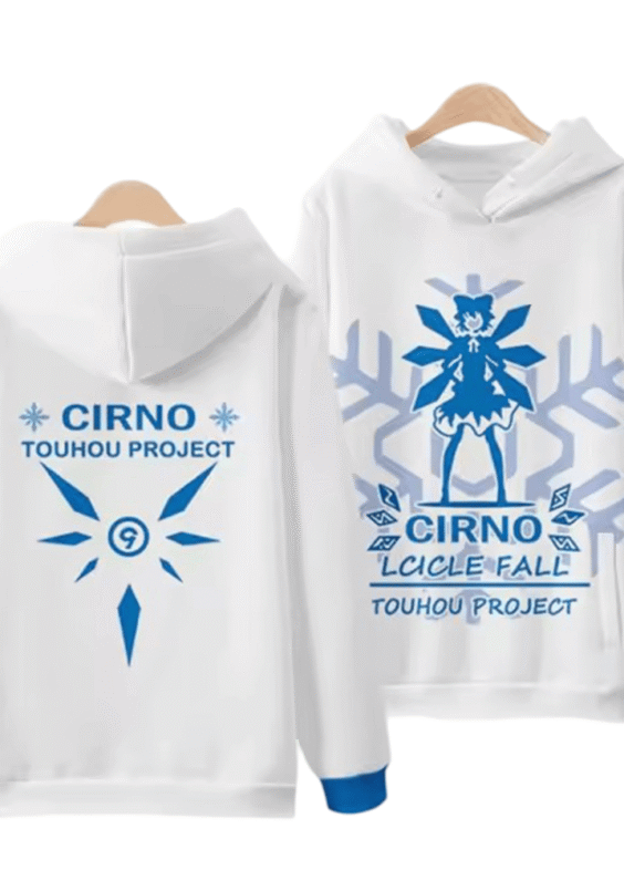 Anime Touhou Project Cirno 3D Printed White Sweatshirt