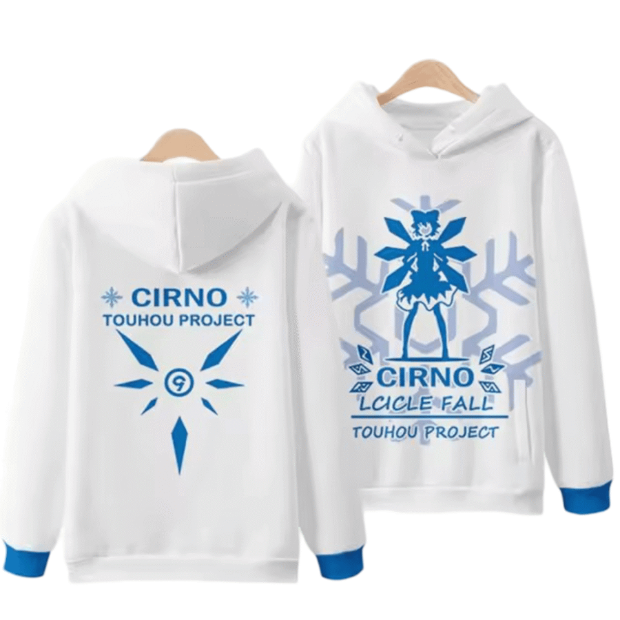 Anime Touhou Project Cirno 3D Printed White Sweatshirt Anime Touhou Project Cirno 3D Printed White Sweatshirt