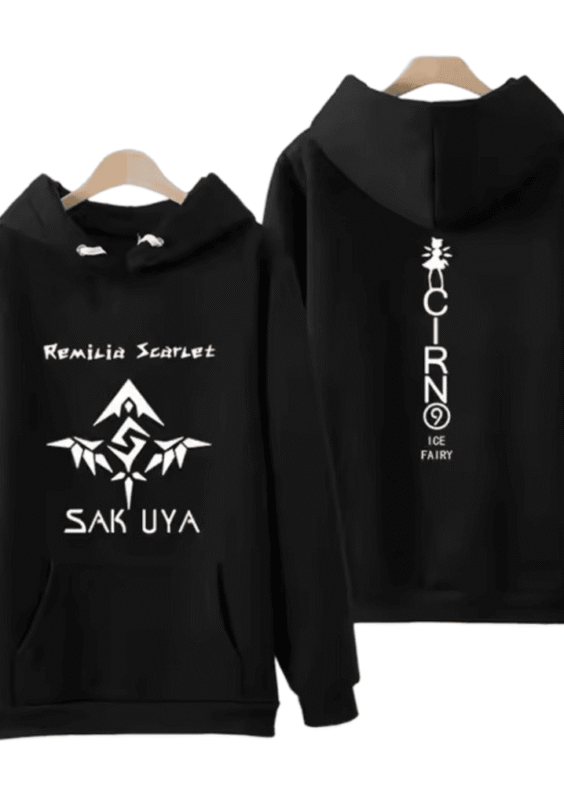 Anime Touhou Project Remilia Scarlet And Sakuya With Cirno 3D Printed Black Sweatshirt