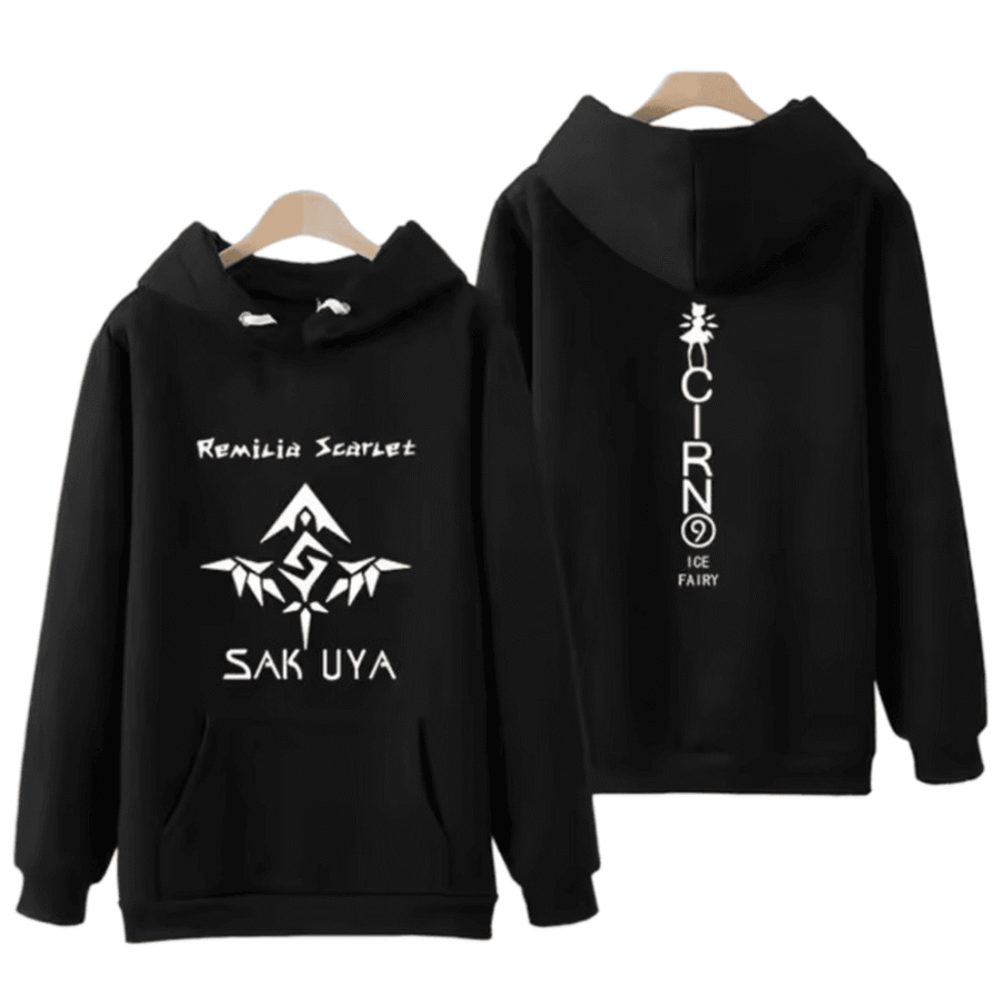Anime Touhou Project Remilia Scarlet And Sakuya With Cirno 3D Printed Black Sweatshirt Anime Touhou Project Remilia Scarlet And Sakuya With Cirno 3D Printed Black Sweatshirt