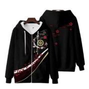 Anime Touken Ranbu Kashuu Kiyomitsu 3D Printed Black Zipper Hoodie
